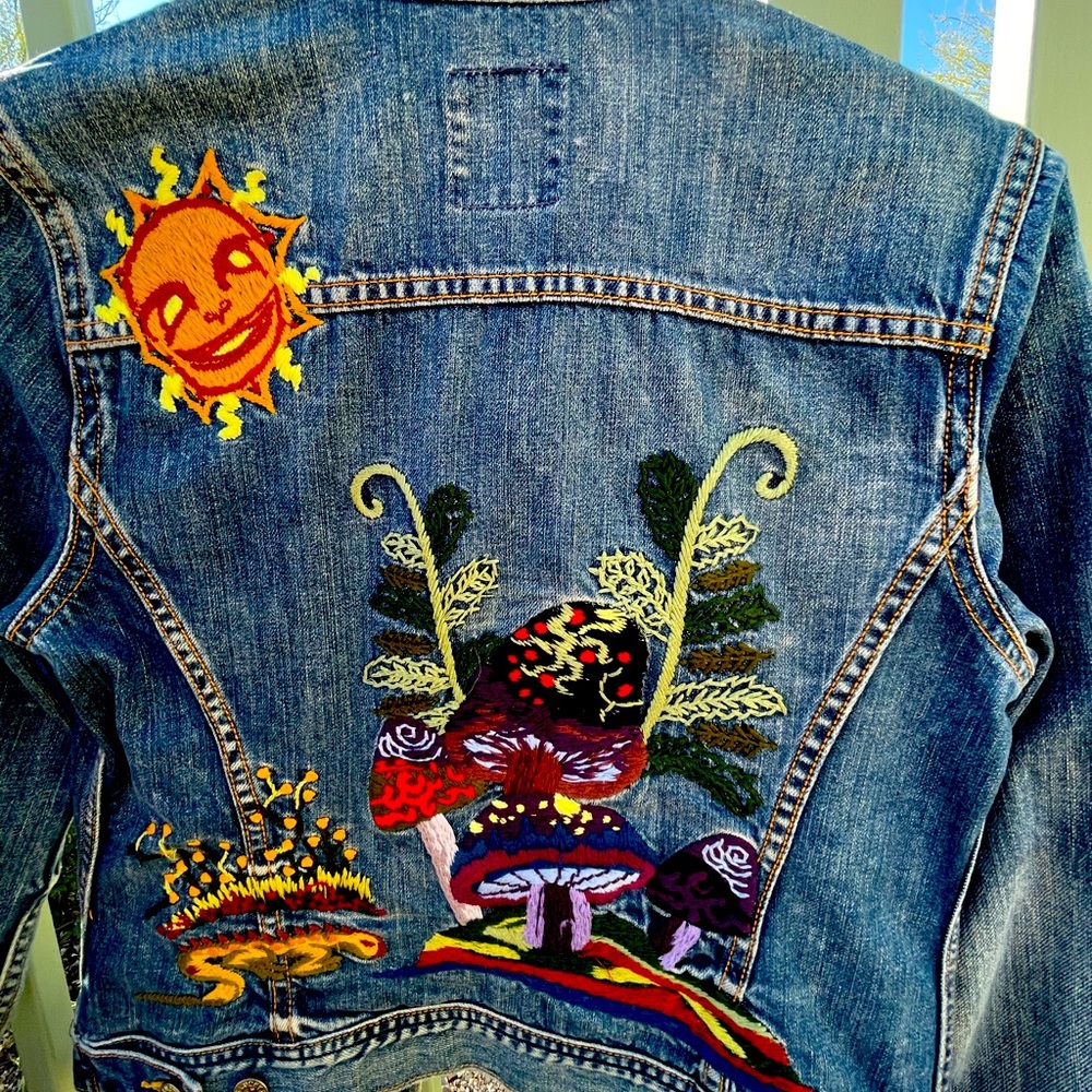 -Lucky jeans embroidered jeans jacket  Vintage